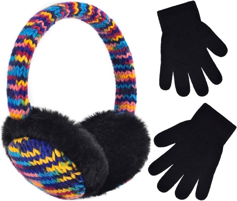 EDCYF Kids Knit EarMuffs Plush Warm Ear Muffs Winter Cold Weather Ear Warmer for Boys Girls - Image 1